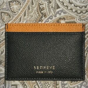 Senreve Black and Orange Card Holder with Dust Bag